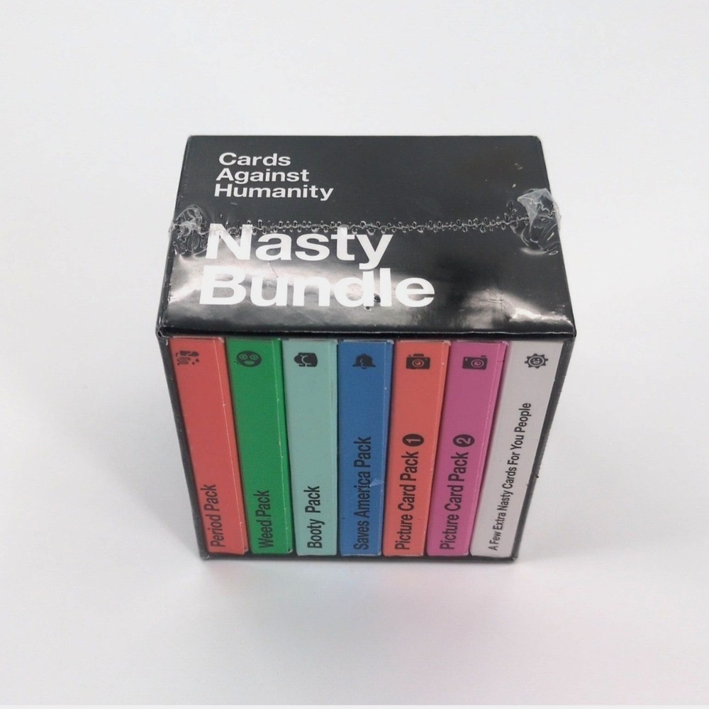 Cards against Humanity Nasty Bundle Expansion packs + 10 bonus cards NEW Sealed!